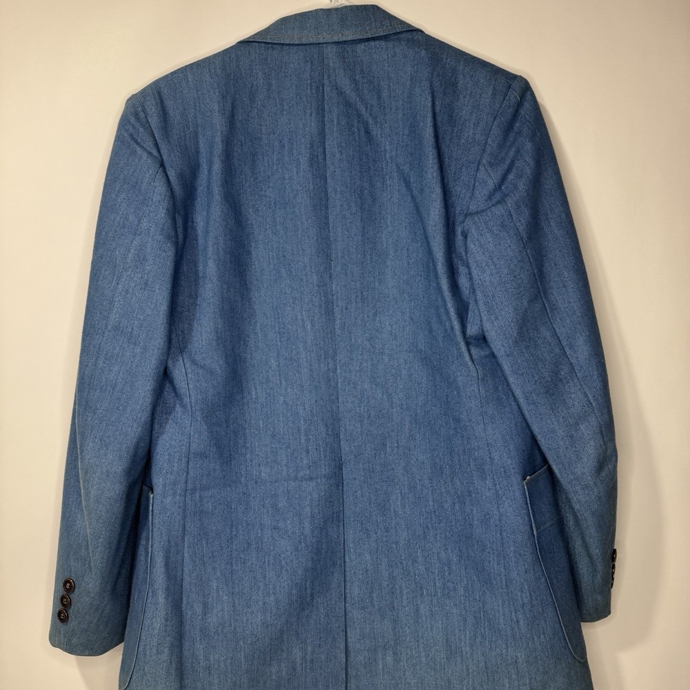 Sears Contemporary Lines Denim Suit Coat And Vest Vintage Size 38 Regular - Picture 2 of 14